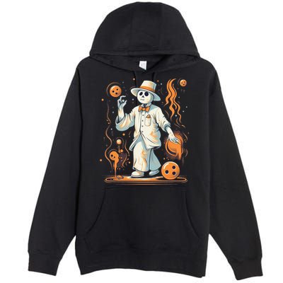 Ghost Bowling Player Halloween Costume Bowler Premium Pullover Hoodie