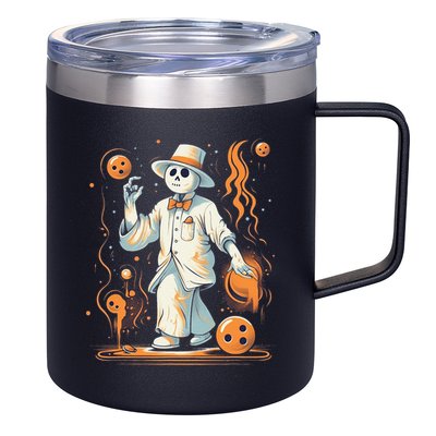 Ghost Bowling Player Halloween Costume Bowler 12oz Stainless Steel Coffee Mug
