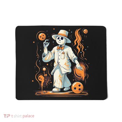 Ghost Bowling Player Halloween Costume Bowler Mousepad