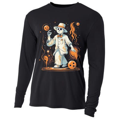 Ghost Bowling Player Halloween Costume Bowler Cooling Performance Long Sleeve Crew