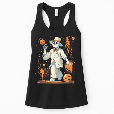 Ghost Bowling Player Halloween Costume Bowler Womens Tank Top