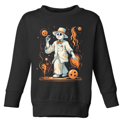 Ghost Bowling Player Halloween Costume Bowler Toddler Sweatshirt