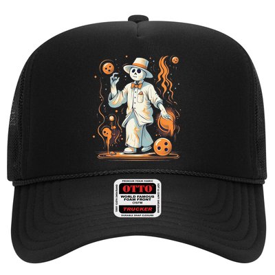 Ghost Bowling Player Halloween Costume Bowler Trucker Hat