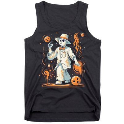 Ghost Bowling Player Halloween Costume Bowler Tank Top