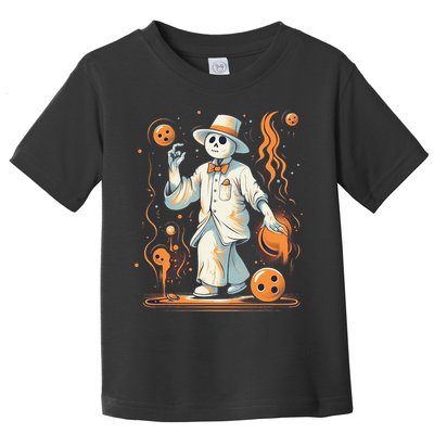 Ghost Bowling Player Halloween Costume Bowler Toddler T-Shirt