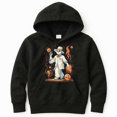 Ghost Bowling Player Halloween Costume Bowler Kids Hoodie