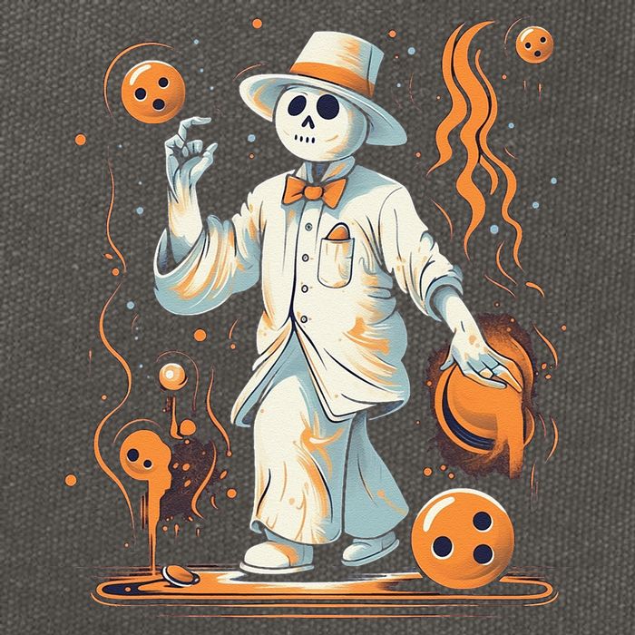 Ghost Bowling Player Halloween Costume Bowler Cotton Canvas Backpack