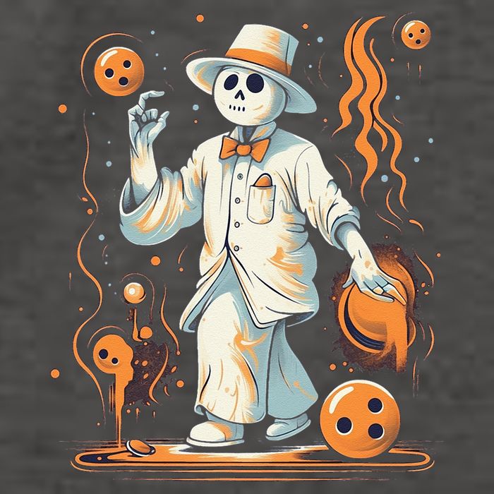 Ghost Bowling Player Halloween Costume Bowler Vector Backpack