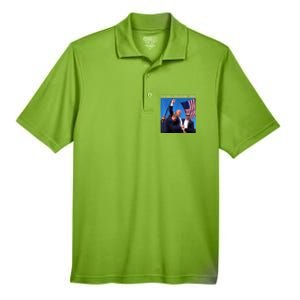 God Bless President Trump Shooting At Donald Trump Rally Gift Men's Origin Performance Pique Polo