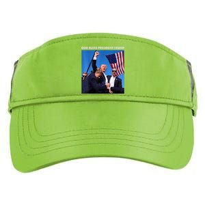 God Bless President Trump Shooting At Donald Trump Rally Gift Adult Drive Performance Visor