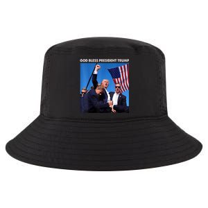 God Bless President Trump Shooting At Donald Trump Rally Gift Cool Comfort Performance Bucket Hat