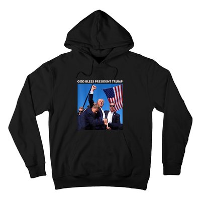 God Bless President Trump Shooting At Donald Trump Rally Gift Hoodie