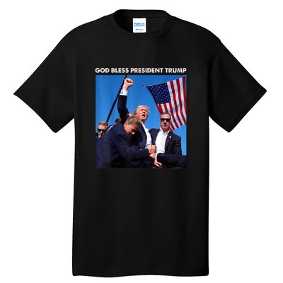 God Bless President Trump Shooting At Donald Trump Rally Gift Tall T-Shirt