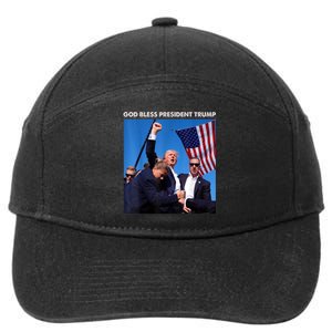 God Bless President Trump Shooting At Donald Trump Rally Gift 7-Panel Snapback Hat