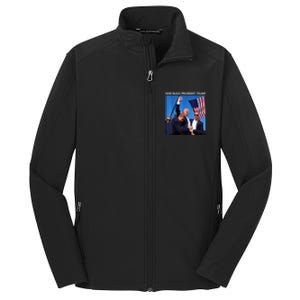 God Bless President Trump Shooting At Donald Trump Rally Gift Core Soft Shell Jacket