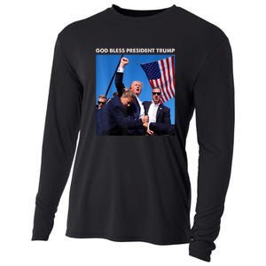 God Bless President Trump Shooting At Donald Trump Rally Gift Cooling Performance Long Sleeve Crew