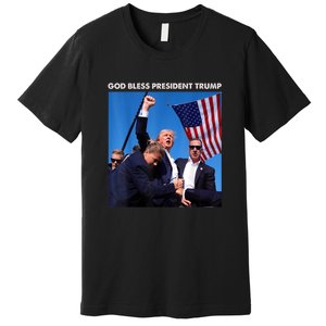 God Bless President Trump Shooting At Donald Trump Rally Gift Premium T-Shirt