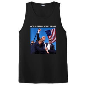 God Bless President Trump Shooting At Donald Trump Rally Gift PosiCharge Competitor Tank