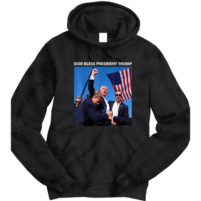 God Bless President Trump Shooting At Donald Trump Rally Gift Tie Dye Hoodie