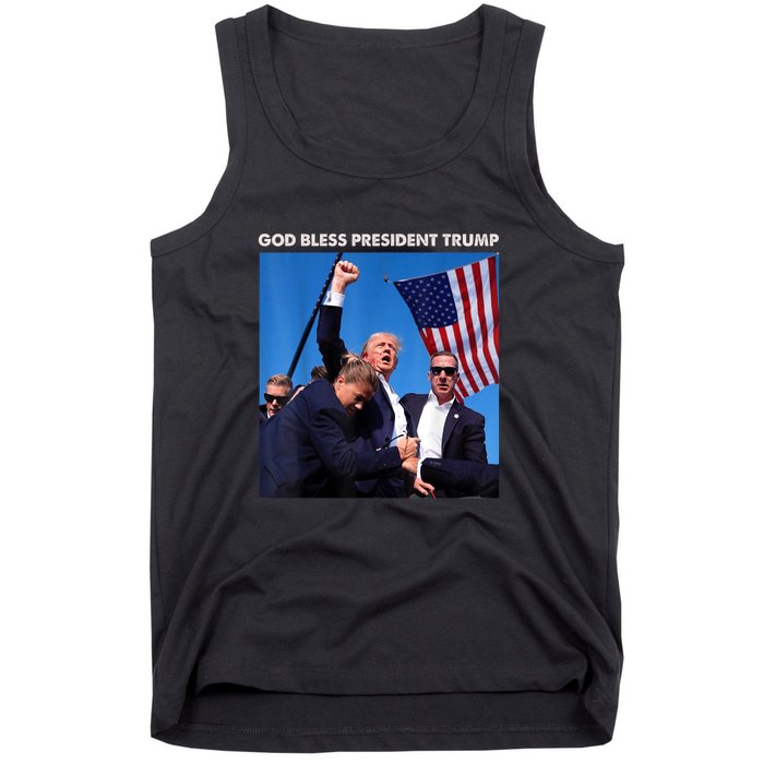 God Bless President Trump Shooting At Donald Trump Rally Gift Tank Top