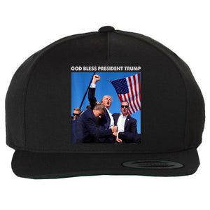 God Bless President Trump Shooting At Donald Trump Rally Gift Wool Snapback Cap