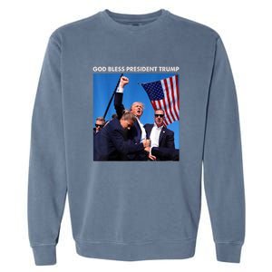 God Bless President Trump Shooting At Donald Trump Rally Gift Garment-Dyed Sweatshirt