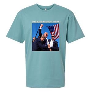 God Bless President Trump Shooting At Donald Trump Rally Gift Sueded Cloud Jersey T-Shirt