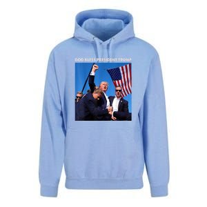 God Bless President Trump Shooting At Donald Trump Rally Gift Unisex Surf Hoodie