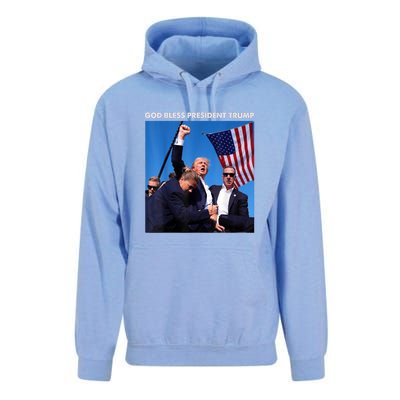 God Bless President Trump Shooting At Donald Trump Rally Gift Unisex Surf Hoodie