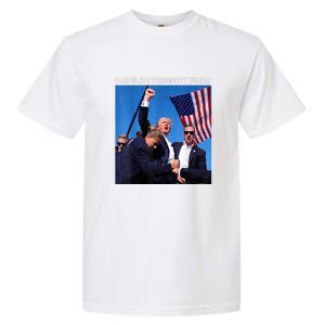 God Bless President Trump Shooting At Donald Trump Rally Gift Garment-Dyed Heavyweight T-Shirt