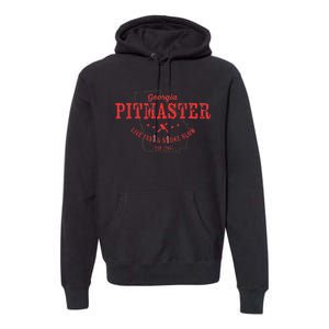 Georgia Bbq Pitmaster For Meat Smoking Barbecuing Dad Premium Hoodie