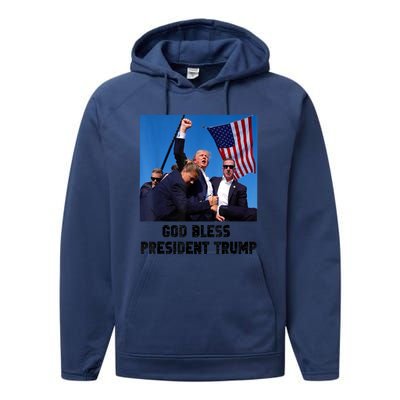 God Bless President Trump Donald Gift Trump 2024 Performance Fleece Hoodie