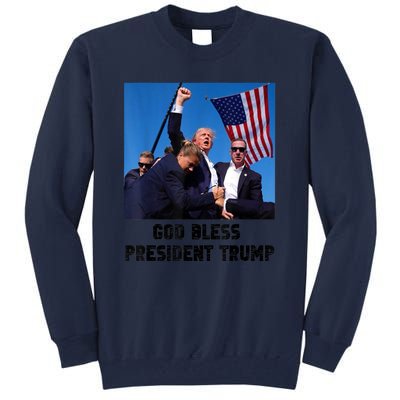 God Bless President Trump Donald Gift Trump 2024 Tall Sweatshirt