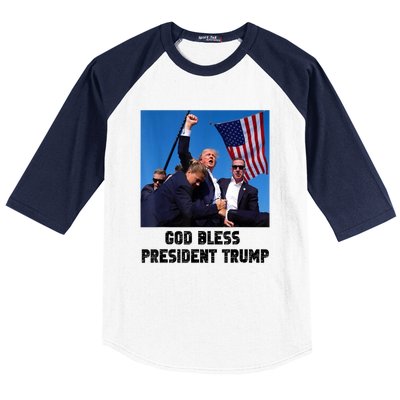 God Bless President Trump Donald Gift Trump 2024 Baseball Sleeve Shirt