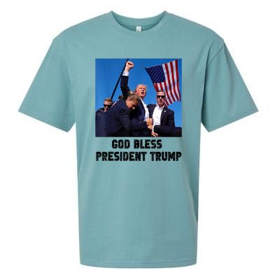 God Bless President Trump Donald Gift Trump 2024 Sueded Cloud Jersey T-Shirt