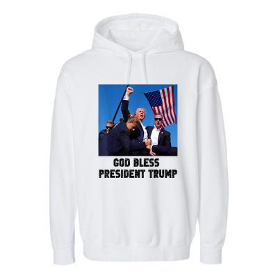 God Bless President Trump Donald Gift Trump 2024 Garment-Dyed Fleece Hoodie