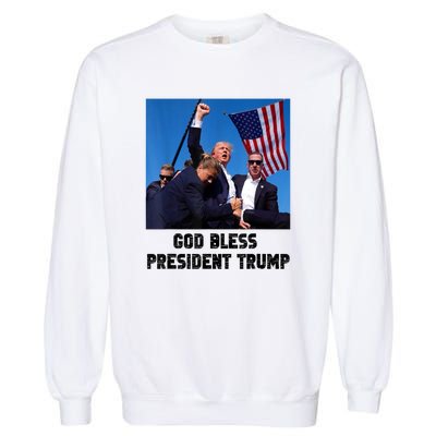 God Bless President Trump Donald Gift Trump 2024 Garment-Dyed Sweatshirt