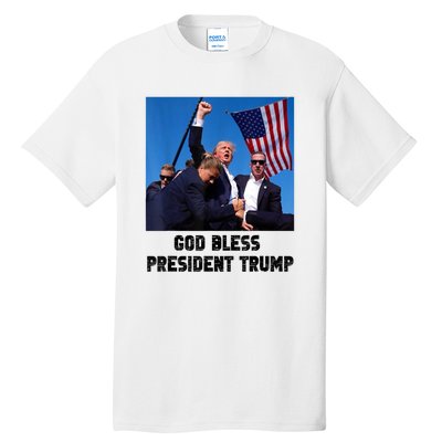 God Bless President Trump Donald Gift Trump 2024 Tall T-Shirt