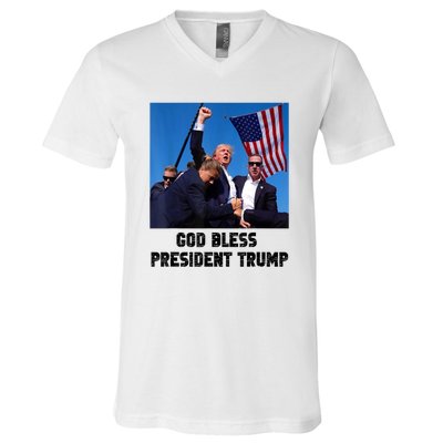 God Bless President Trump Donald Gift Trump 2024 V-Neck T-Shirt