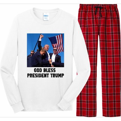 God Bless President Trump Donald Gift Trump 2024 Long Sleeve Pajama Set