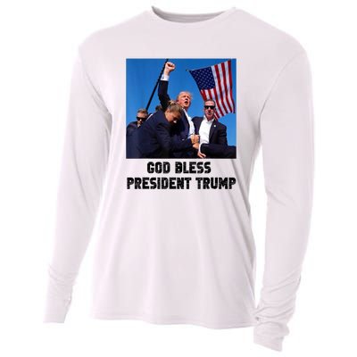 God Bless President Trump Donald Gift Trump 2024 Cooling Performance Long Sleeve Crew