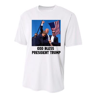 God Bless President Trump Donald Gift Trump 2024 Performance Sprint T-Shirt