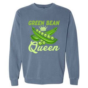 Green Bean Queen Funny Veganism Veggie Gift Garment-Dyed Sweatshirt