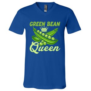 Green Bean Queen Funny Veganism Veggie Gift V-Neck T-Shirt