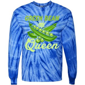 Green Bean Queen Funny Veganism Veggie Gift Tie-Dye Long Sleeve Shirt