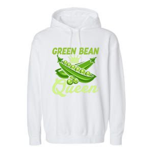 Green Bean Queen Funny Veganism Veggie Gift Garment-Dyed Fleece Hoodie