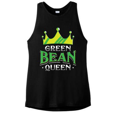 Green Bean Queen Artwork Vegan Gift Ladies PosiCharge Tri-Blend Wicking Tank