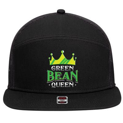 Green Bean Queen Artwork Vegan Gift 7 Panel Mesh Trucker Snapback Hat