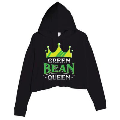 Green Bean Queen Artwork Vegan Gift Crop Fleece Hoodie