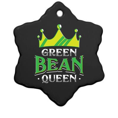 Green Bean Queen Artwork Vegan Gift Ceramic Star Ornament